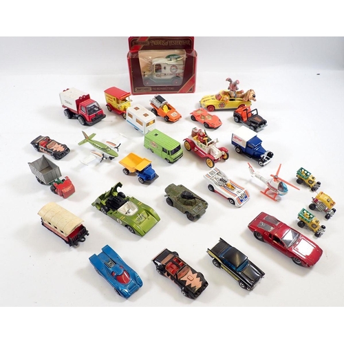 1146 - A box of various die cast vehicles including Matchbox etc.