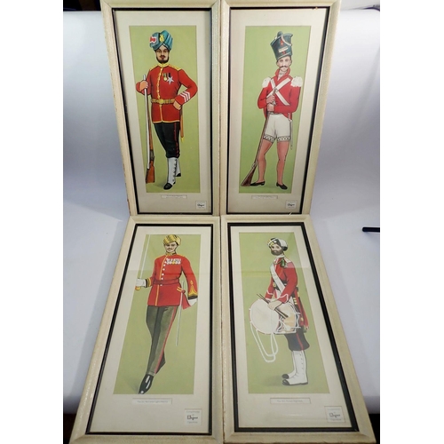 1171 - A set of four watercolour paintings of Indian Regimental uniforms by Regent Cigarettes - originals f... 