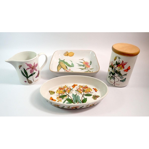 118 - A Portmeirion storage jar, jug and oval dish plus a Worcester Evesham dish