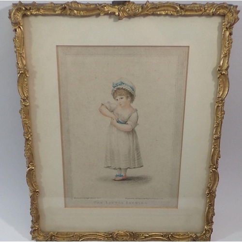 1188 - 'The Little Shy Girl' engraved by Bovi, 22 x 16cm and an oval Bartolozzi style print of children pla... 