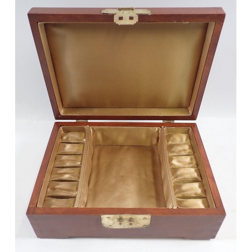 1229 - A Chinese hardwood jewellery box, 24 x 17.5cm