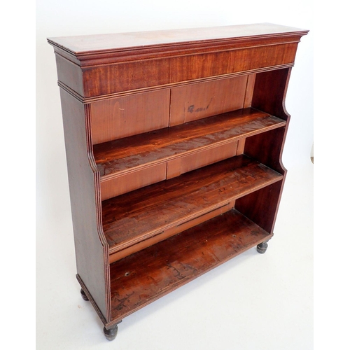 1247 - A reproduction mahogany three-tier waterfall bookcase, 97cm wide