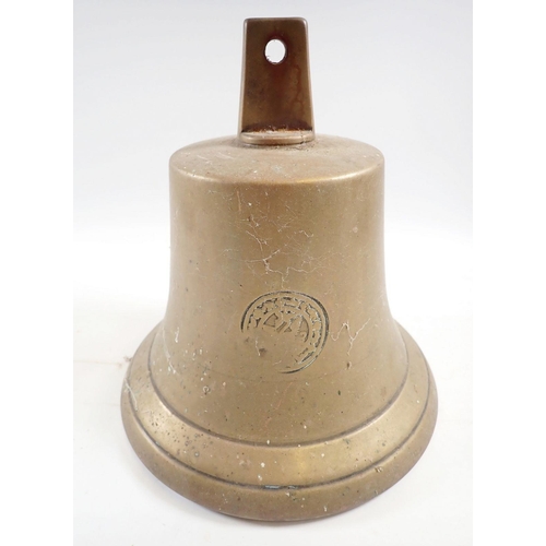 1254 - A large brass bell, date 1841