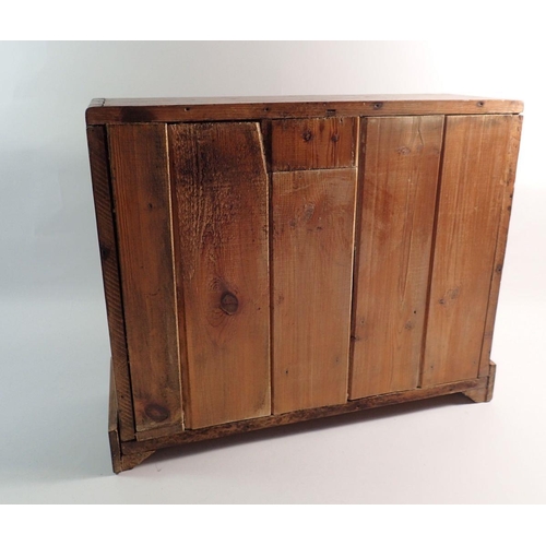 1263 - A vintage picnic table top cabinet of two short and four long drawers, 46 x 37 x 16cm