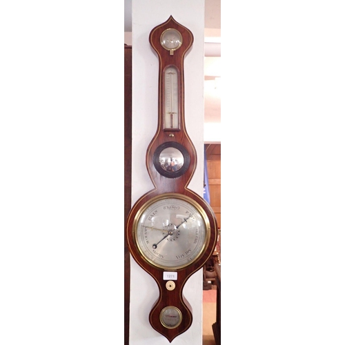 1271 - A 19th century rosewood barometer/thermometer