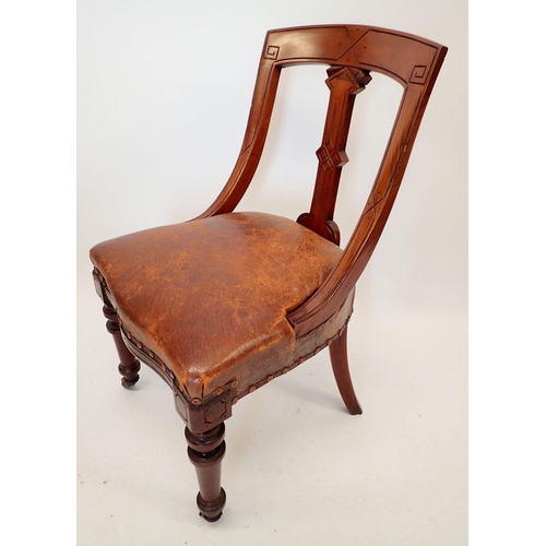 1304 - A set of six Victorian Aesthetic style slope back chairs