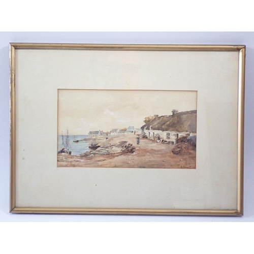 1334 - Alfred Conquest - Newlyn style oil harbour cottage, 12 x 22cm