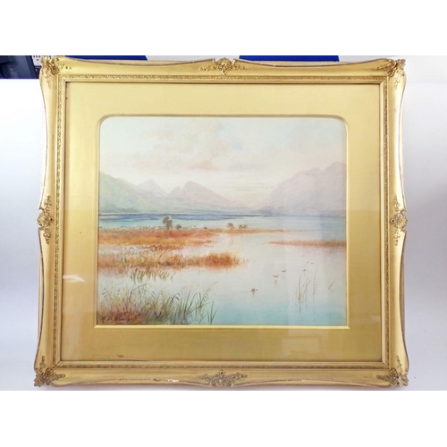 1335 - Henry Bowser Wimbush - watercolour lakeland scene, signed 44 x 51cm