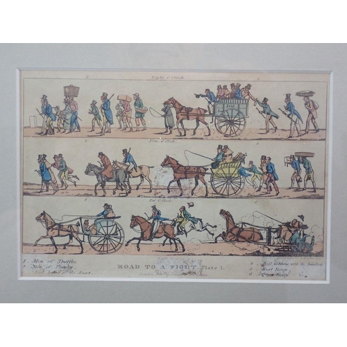 1338 - Henry Alken - two small prints Road to a Fight, 12 x 17cm