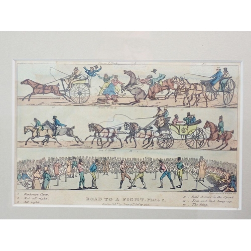 1338 - Henry Alken - two small prints Road to a Fight, 12 x 17cm