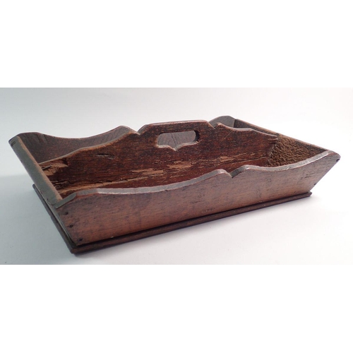 1340 - An old wooden cutlery tray, 34cm