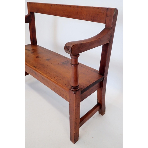 1341 - A Victorian mahogany small hall bench, 99.5cm wide