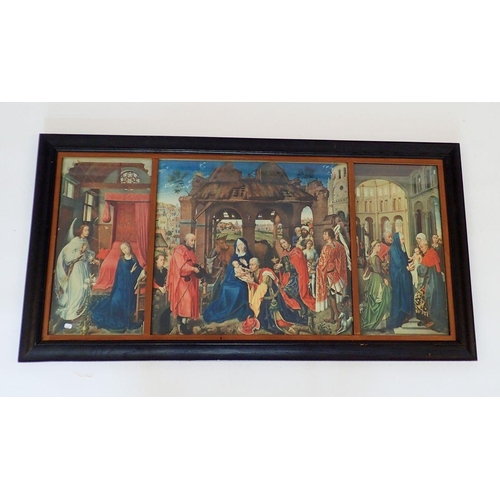 1371 - An Arundel Arts Society chromolithograph Nativity Scene, 42 x 92cm