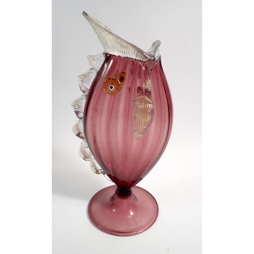 140 - A Venetian glass fish form vase, 25cm