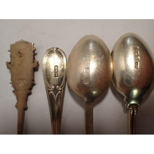 256 - Seven various silver teaspoons and a silver childs spoon and fork, Sheffield 1927 by James Dixon, 14... 