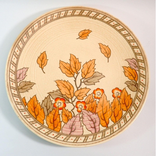 26 - A large Charlotte Rhead charger Autumn Leaves, 44cm diameter