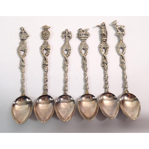 260 - A set of Italian decorative white metal spoons