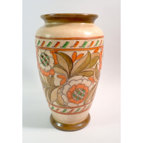 27 - A large Charlotte Rhead vase 'Tudor Rose' No 4491, 27cm tall