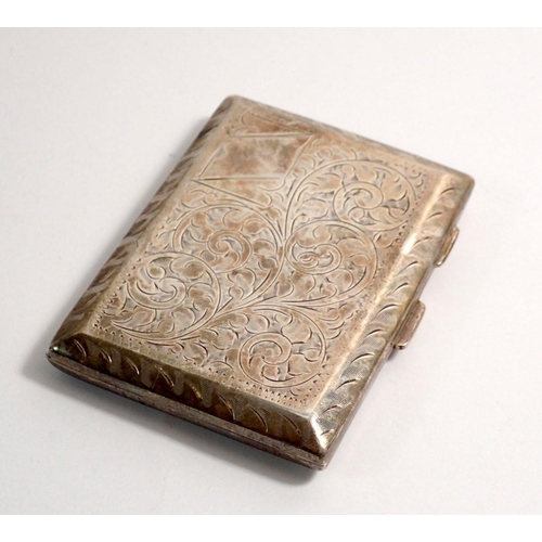 272 - A silver cigarette case, Birmingham 1928 M H Meyer Ltd. 82g