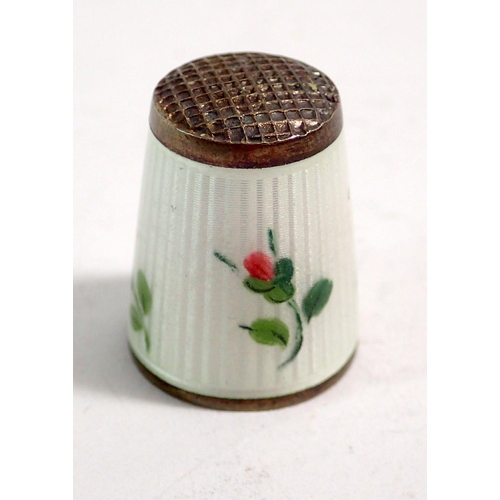 327 - A David Andersen silver enamel floral thimble