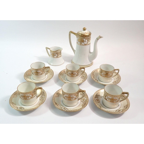 40 - A Noritake cream and gilt coffee set