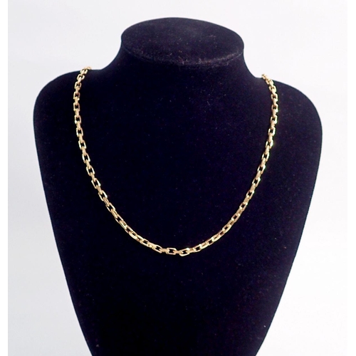 467 - A 9 carat gold curb link chain, 70cm long, 22g