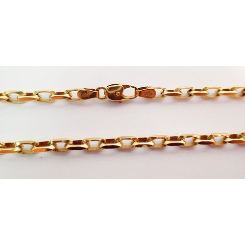 467 - A 9 carat gold curb link chain, 70cm long, 22g