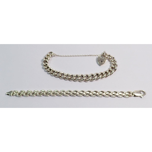 499 - Two silver bracelets, 95g