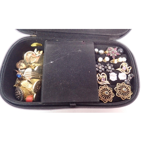 534 - A box of costume jewellery including a Tiffany card case etc.