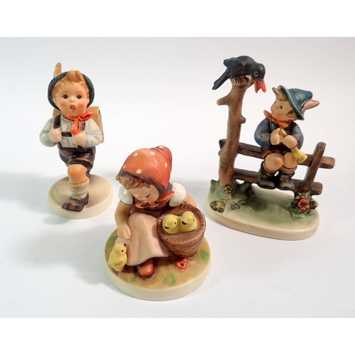 56 - Three Hummel figures including Chick Girl, School Boy and Mischief Maker