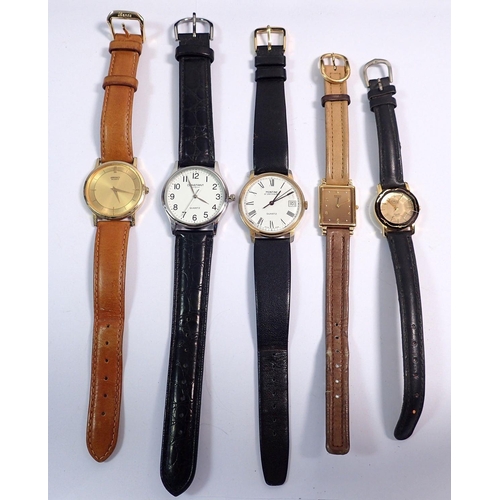 575 - Five various quartz wrist watches including Montine and Seiko