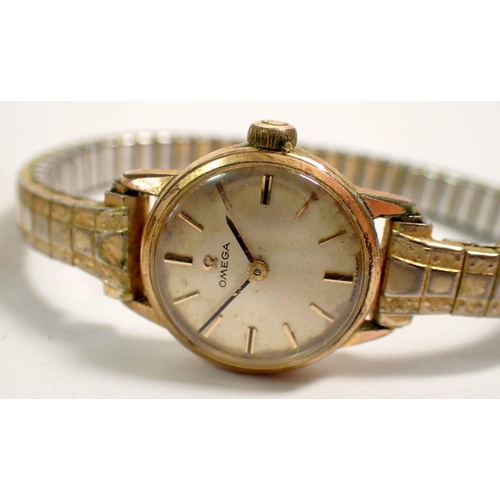 579 - An Omega De Ville gold plated ladies watch and another Omega gold plated wrist watch