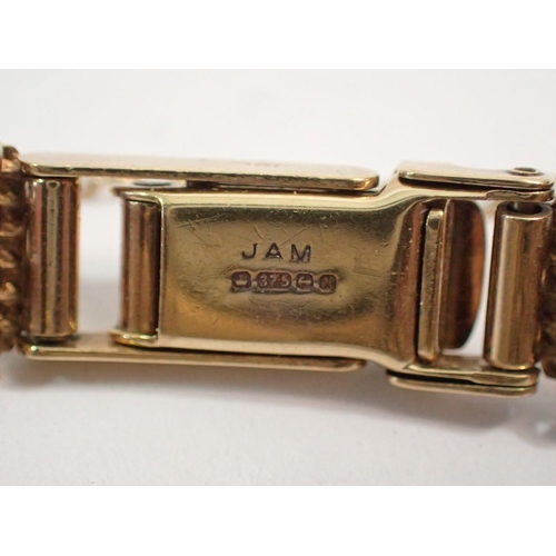 597 - A Rotary 9 carat gold ladies wrist watch on 9 carat gold gate link strap, 14.7g