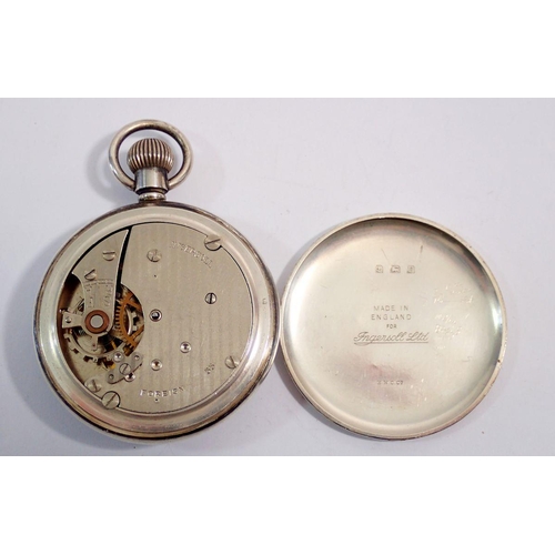 616 - An Ingersoll sterling silver pocket watch, Birmingham 1930