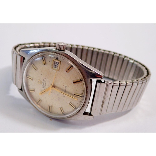 617 - An Omega Automatic stainless steel gentleman's vintage wrist watch with date niche and an Accurist w... 