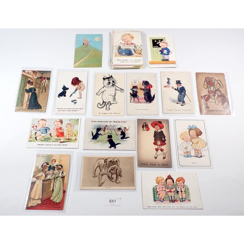 641 - Various artist signed postcards including unsigned Louis Wain and Mabel Lucie Attwell (38)