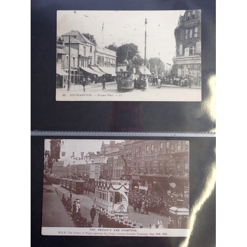 647 - A group of 18 tram postcards