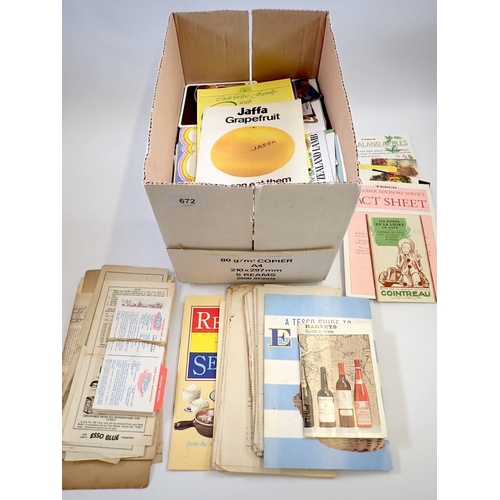 672 - A box of vintage cookery books and pamphlets including advertising