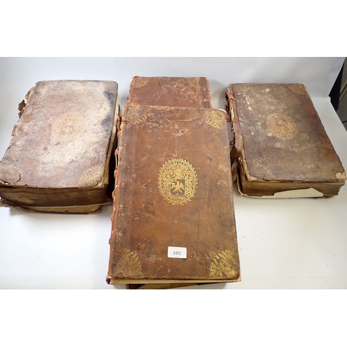 680 - Four vols Augustini Hipponensis - Episcopi, Operum, published Paris. 1614 by CVM Privilegio, and one... 