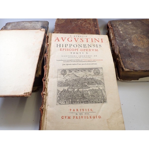 680 - Four vols Augustini Hipponensis - Episcopi, Operum, published Paris. 1614 by CVM Privilegio, and one... 