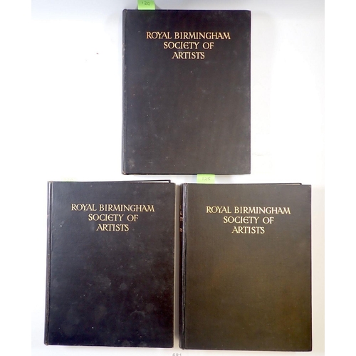 681 - Three vols of The History of the Royal Birmingham Society of Artists by Joseph Hill and William Midg... 