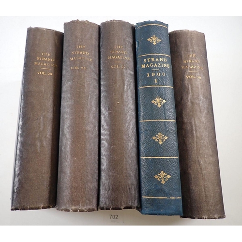 702 - Five bound sets of The Strand magazine including two vols including Sherlock Holmes Stories by Conan... 