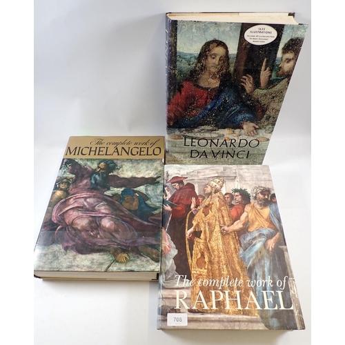 708 - Three large books on Raphael, Michelangelo and Raphael published by Artabras, signed by Keith Walsby