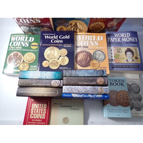 711 - A box coin reference books including World Coin catalogues