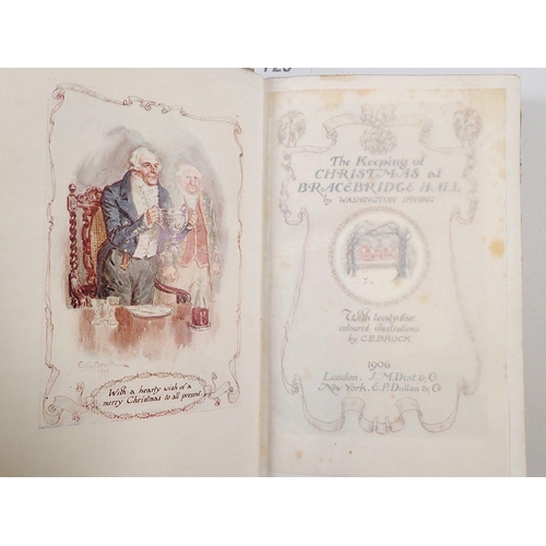 729 - Four books illustrated in colour by C E Brock, The Keeping Christmas at Bracebridge Hall, Our Villag... 