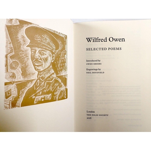 731 - Wilfred Owen, Selected Poems, The Folio Society limited edition, signed by the illustrator Neil Bosf... 