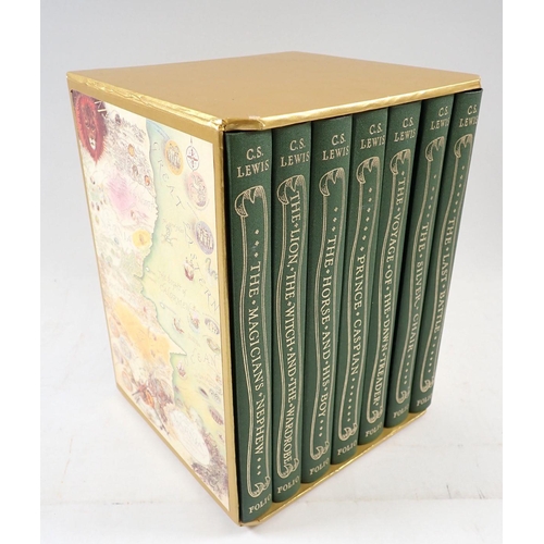 734 - The Chronicles of Narnia by C S Lewis, 7 volumes in slip case illustrated by Pauline Baynes, The Fol... 