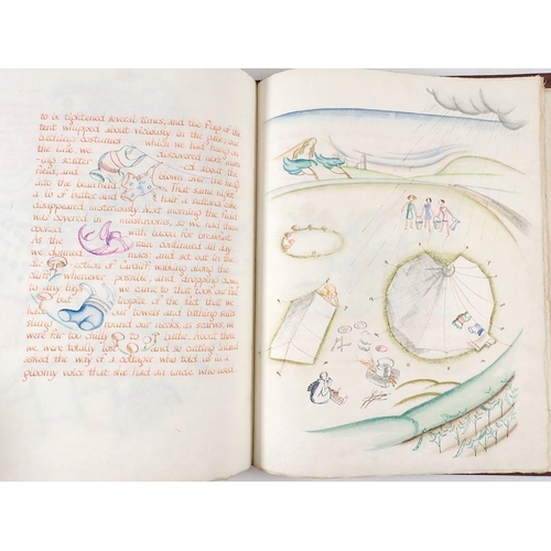 743 - A hand written and illustrated book recording a friends camping trip by Nancy McCrea