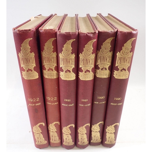 748 - Punch Annuals for 1920, 1921 and 1922, two volumes for each year