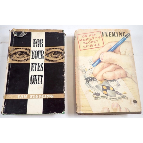 753 - A box of vintage first edition books including James Bond For Your Eyes Only, by Ian Flemming